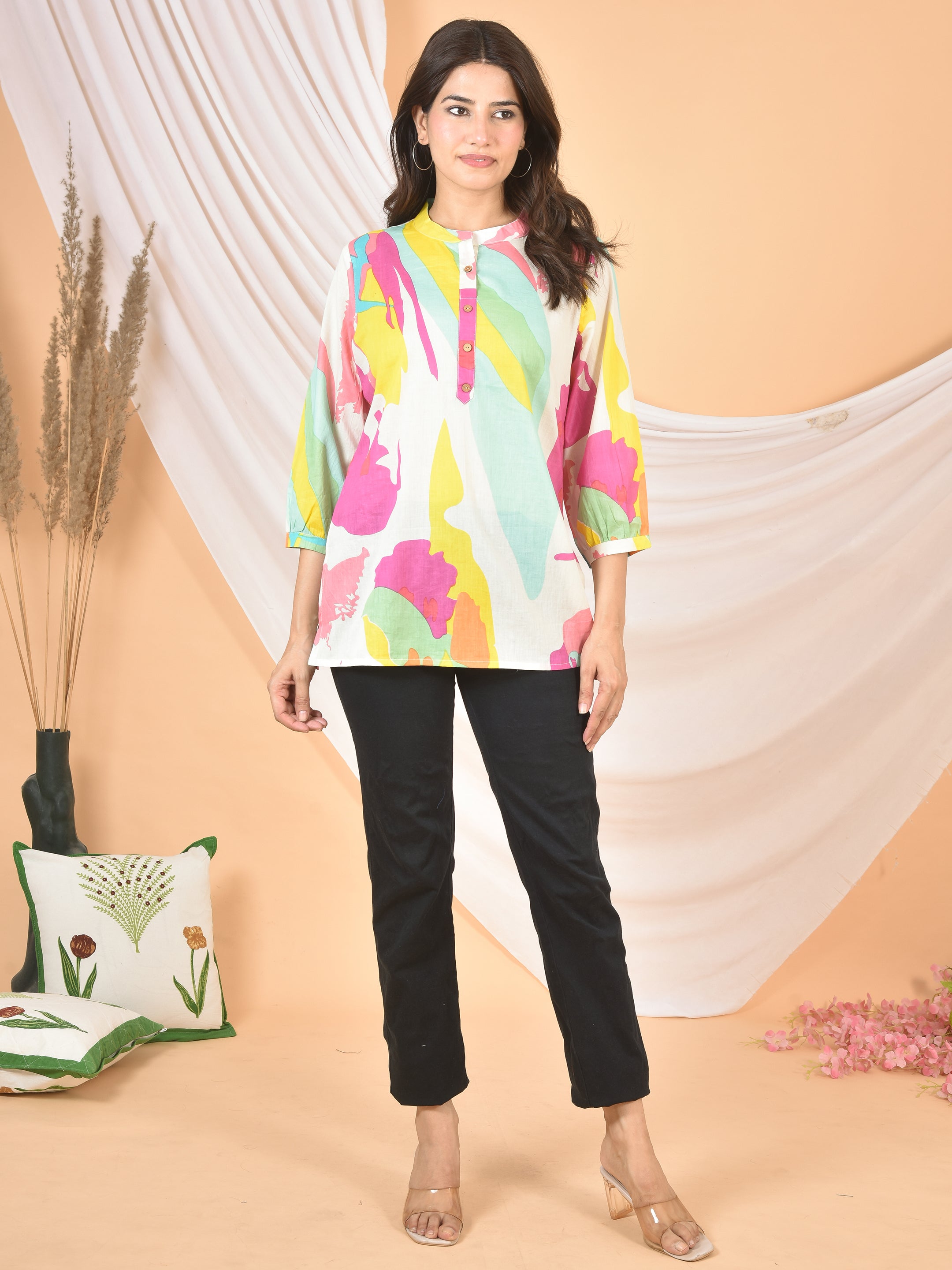 Women Multi Printed Top T-05