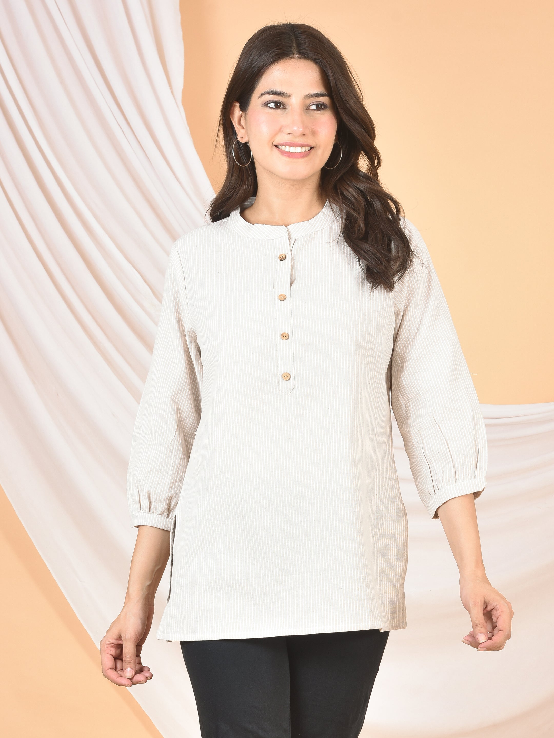 Women Gray Lining Top T-07