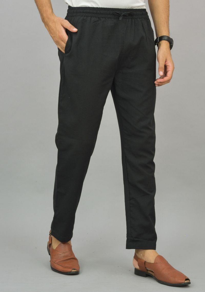 Men Cotton Solid Co-ord Set Gray and Black-25781