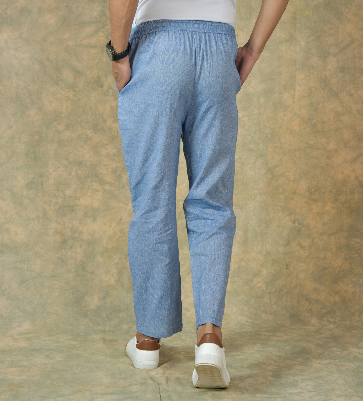 Denim Solid Cotton Handloom Men Pant