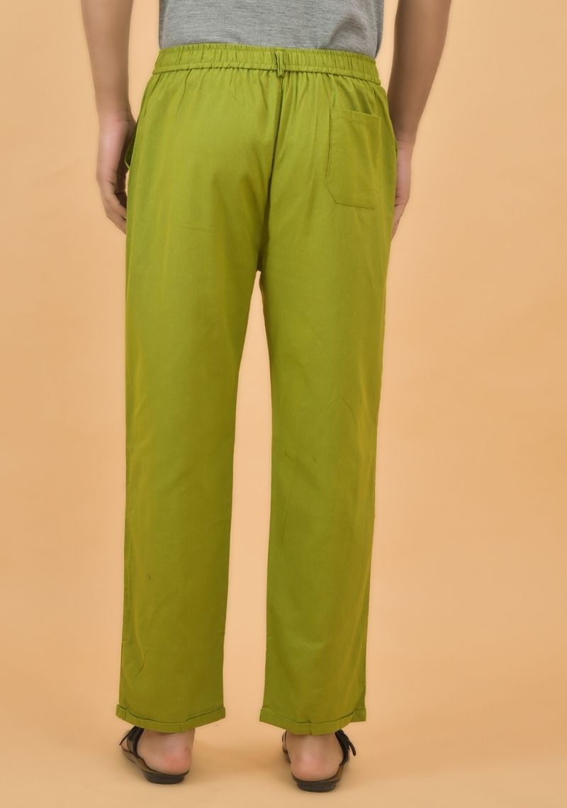 Moss Green Cotton Regular Trouser