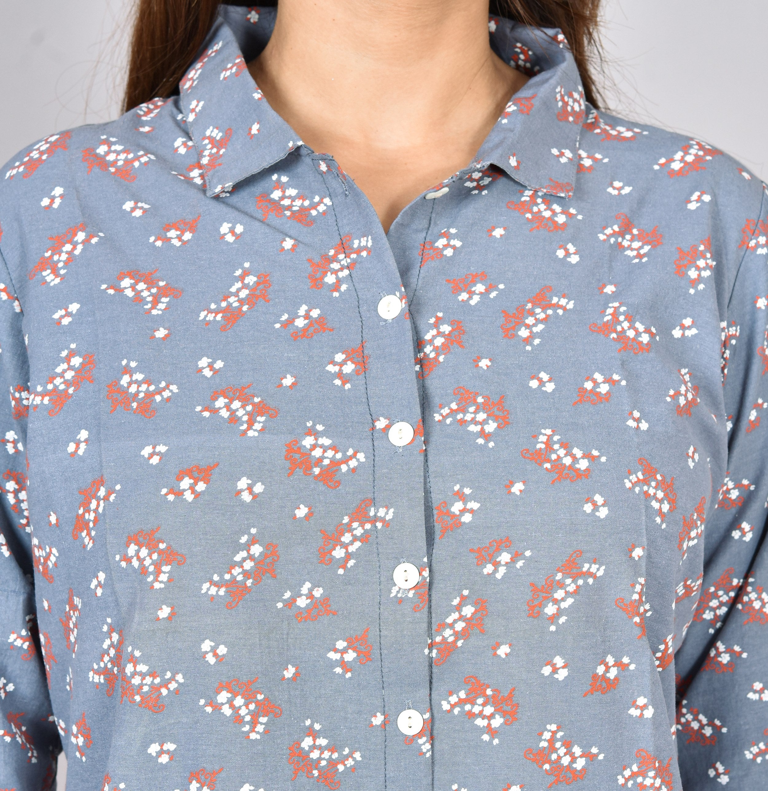 Women Printed Grey Tops and Trouser