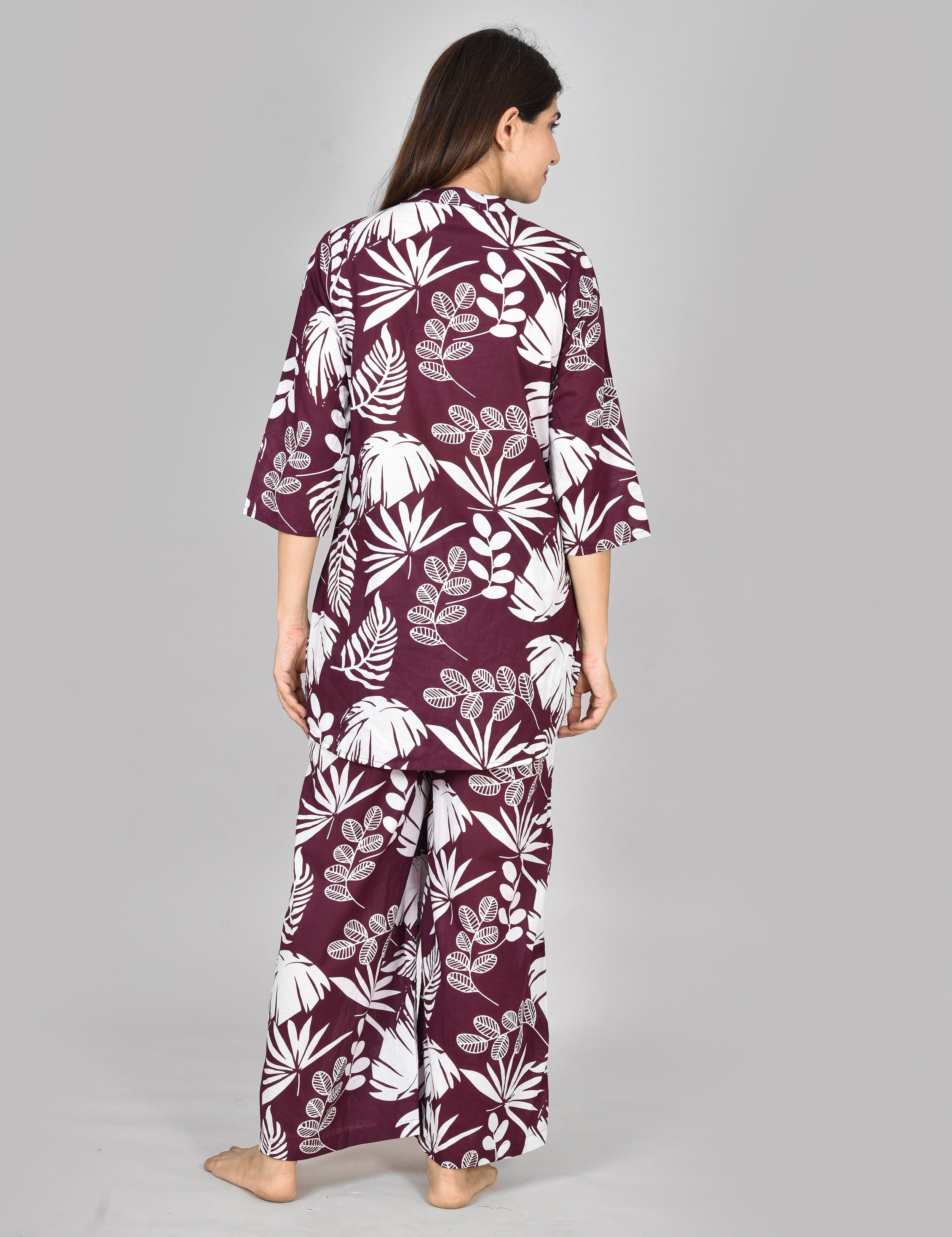 Womens Printed Purple Cord Set