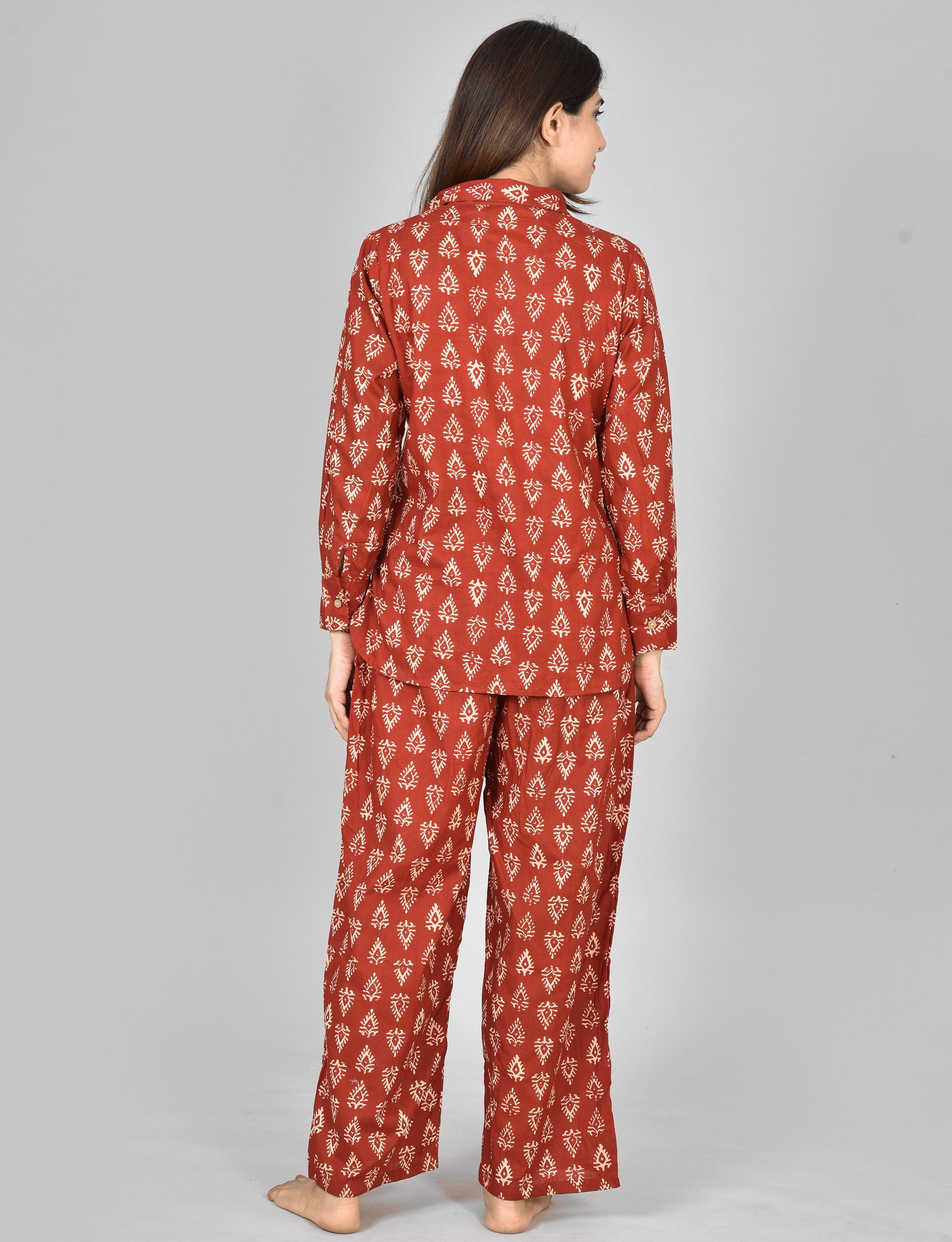 Womens Printed Orange Cord Set