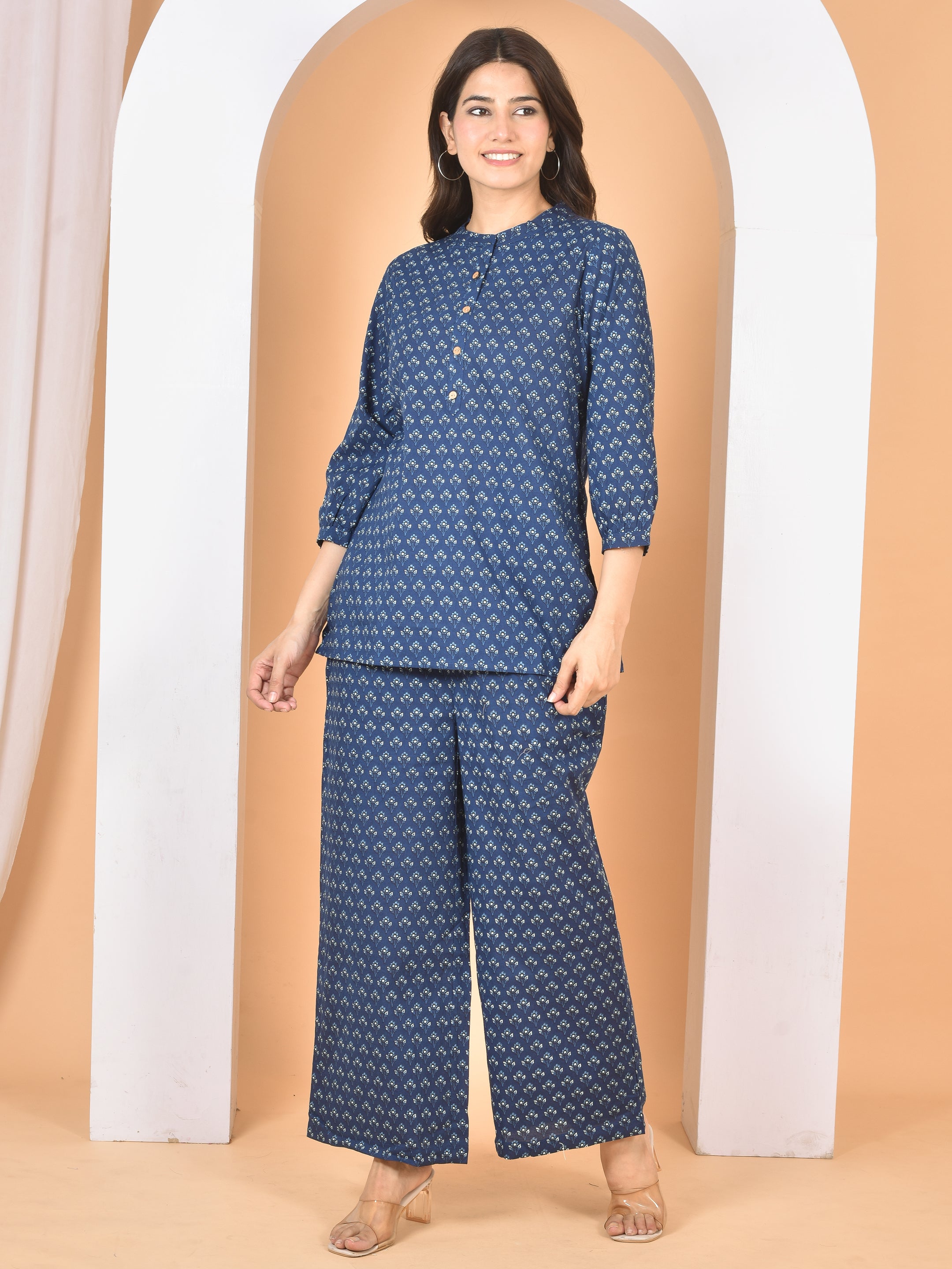 Women Blue Printed Cod Set