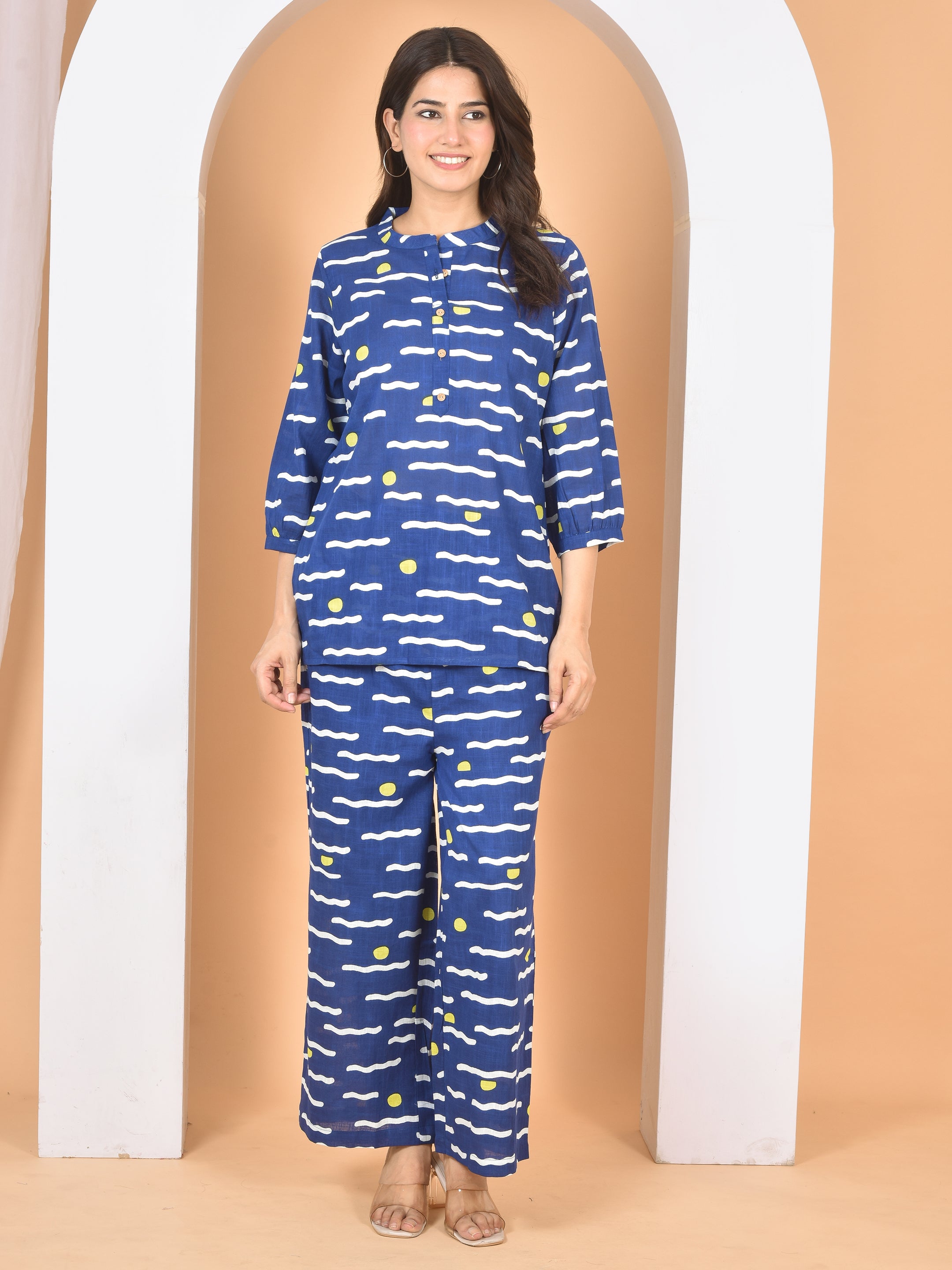 Women Blue Printed Cod Set