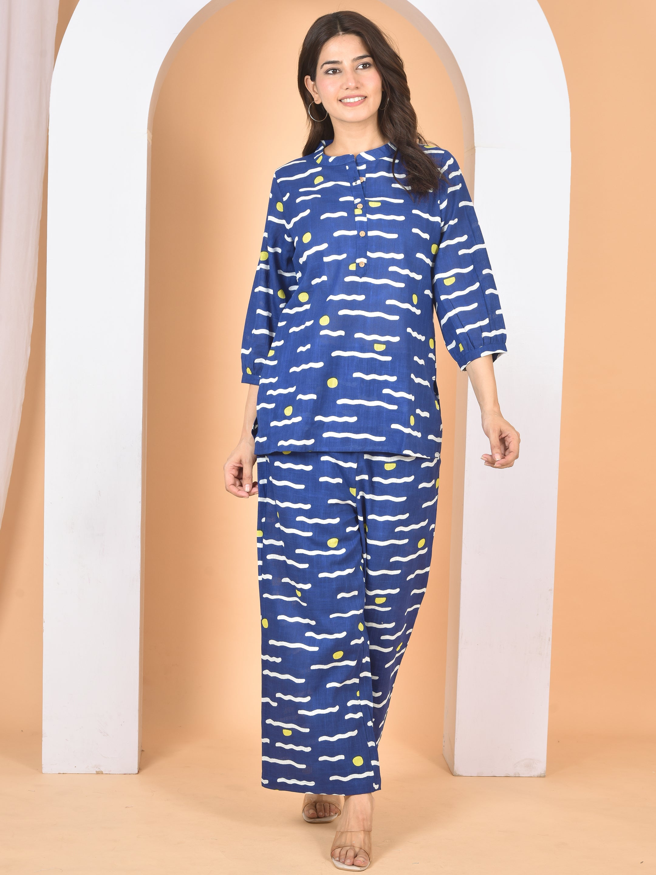 Women Blue Printed Cod Set