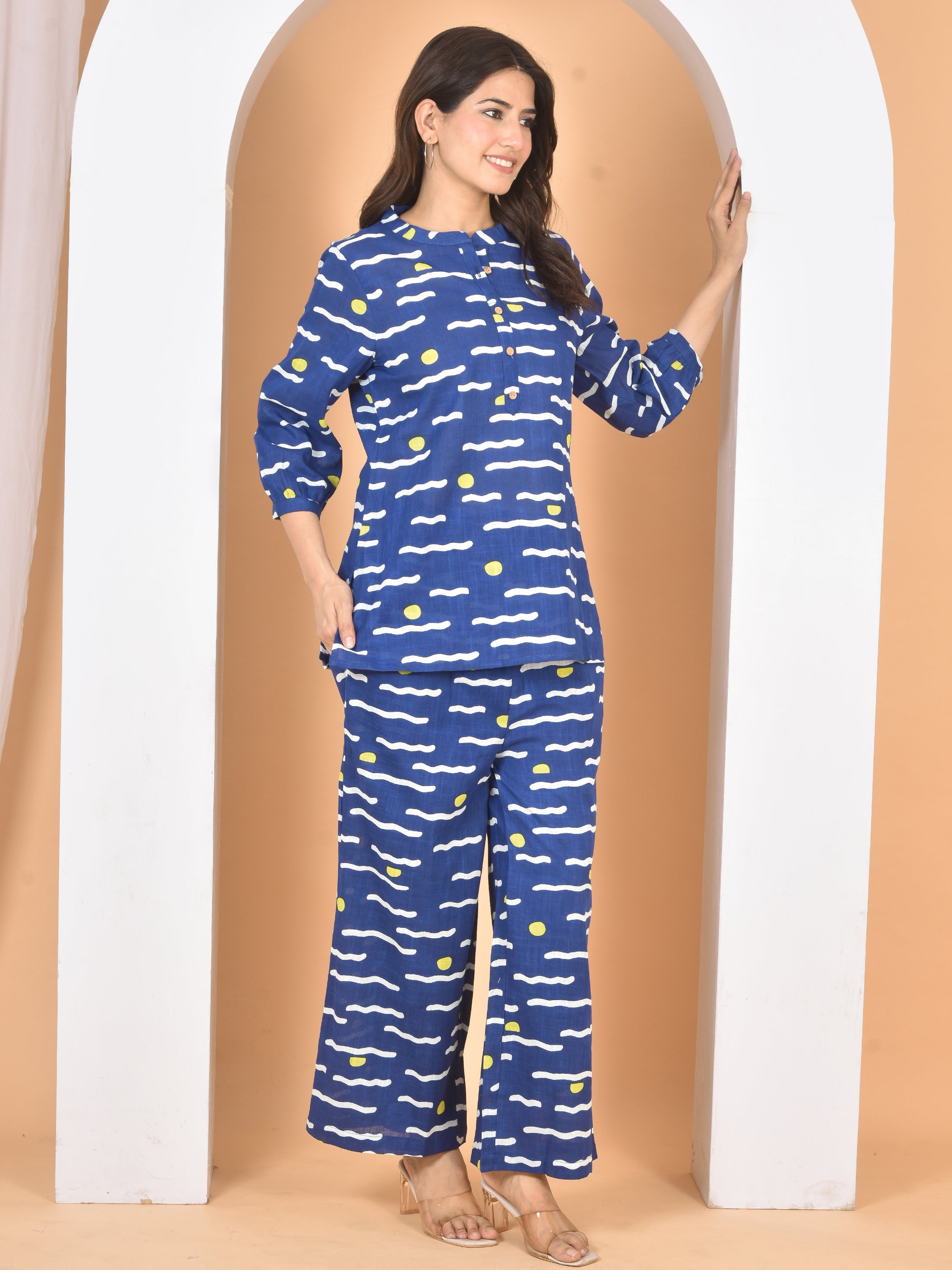 Women Blue Printed Cod Set