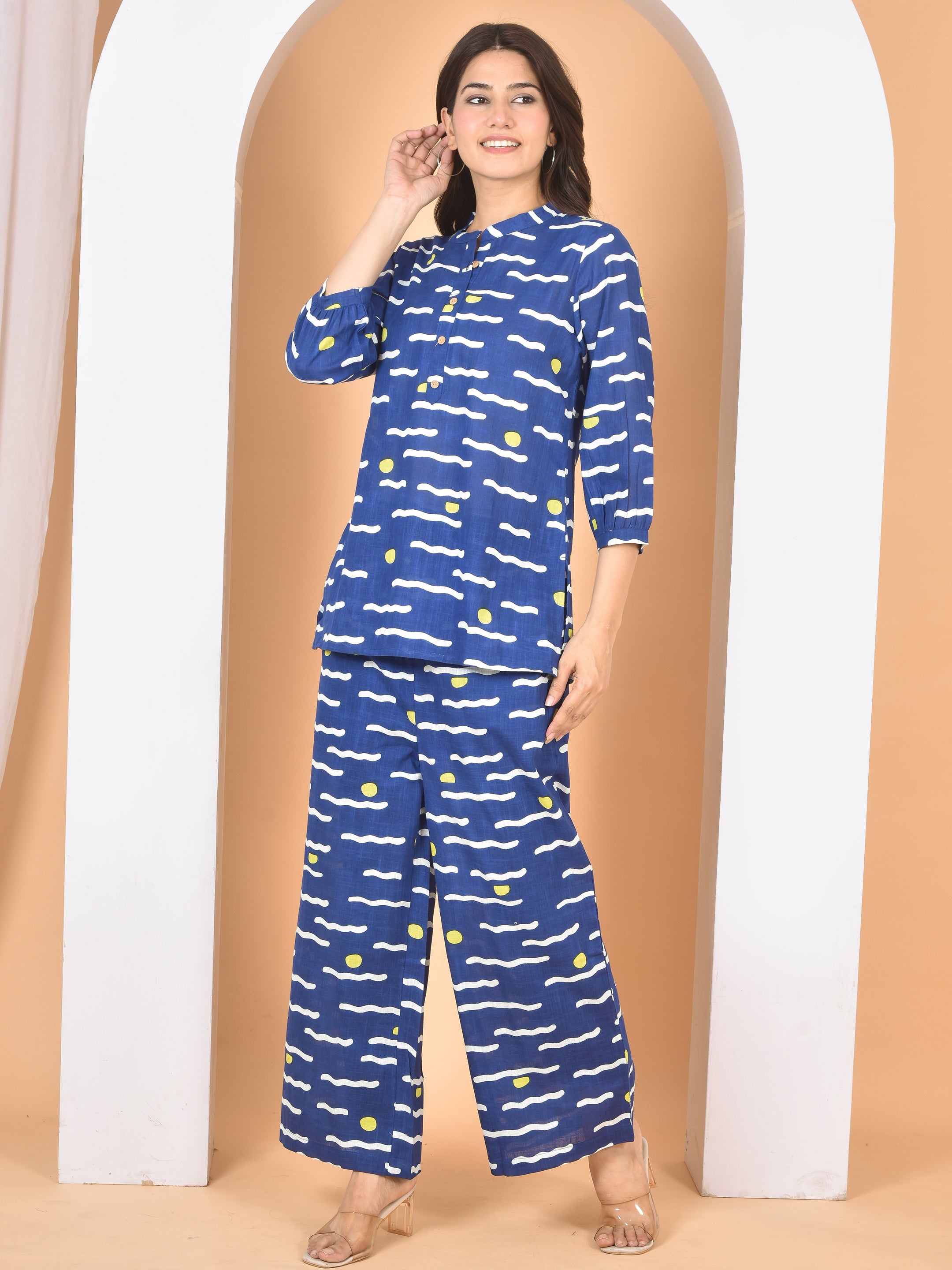 Women Blue Printed Cod Set
