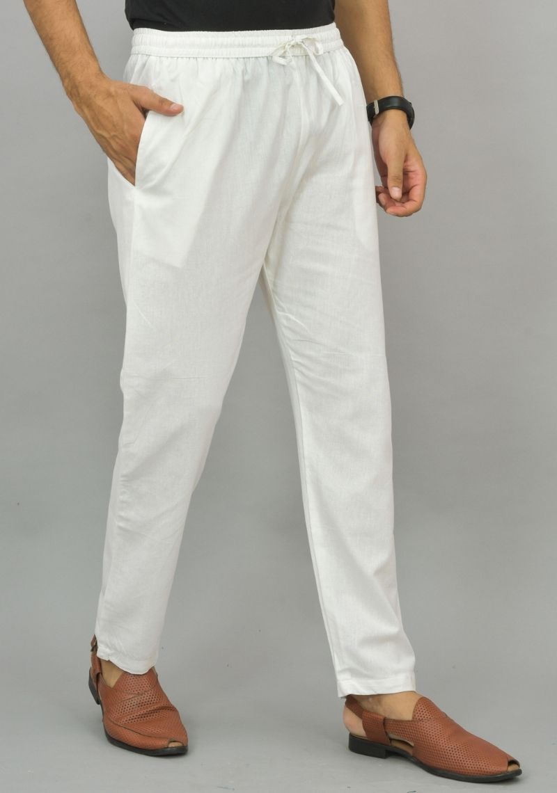 Men Cotton Solid Co-ord Set Navy Blue and White-25782